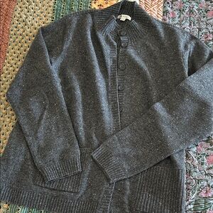 NWOT Orvis Cashmere Charcoal Button-Up Cardigan, L